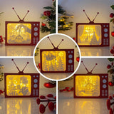 Pack 5 Christmas 1 - Paper Cut Television Light Box File - Cricut File - 8x7 inches - LightBoxGoodMan