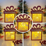 Pack 5 Christmas - Paper Cut Gift Light Box File - Cricut File - 21x16cm - LightBoxGoodMan