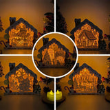 Pack 5 Christmas - Paper Cut Gingerbread House Light Box File - Cricut File - 7x9 Inches - LightBoxGoodMan - LightboxGoodman