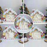 Pack 5 Christmas - Paper Cut Gingerbread House Light Box File - Cricut File - 7x9 Inches - LightBoxGoodMan - LightboxGoodman