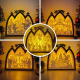 Pack 5 Christmas - Paper Cut Nativity House Light Box File - Cricut File - 7x8 Inches - LightBoxGoodMan - LightboxGoodman