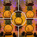 Pack 5 Christmas - Paper Cut Reindeer Light Box File - Cricut File - 29x14,6cm - LightBoxGoodMan - LightboxGoodman