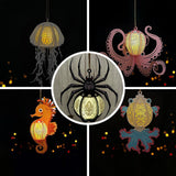 Pack 5 Different Aquatic Creatures 3 - 3D Animal-shaped Lantern File - Cricut File - LightBoxGoodMan - LightboxGoodman