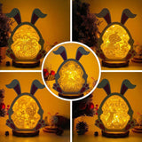 Pack 5 Easter 1 - Paper Cut Bunny Light Box File - Cricut File - 9,7x7,5 Inches - LightBoxGoodMan - LightboxGoodman