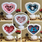 Pack 5 Valentine - 3D Pop-up Light Box Heart File - Cricut File - LightBoxGoodMan - LightboxGoodman