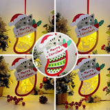 Pack 5 Xmas 1 - Paper Cut Pet Light Box File - Xmas Cat Motif - Cricut File - 8x6 Inches - LightBoxGoodMan