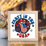 Party in The USA – Paper Cut Light Box File - Cricut File - 8x8 inches - LightBoxGoodMan - LightboxGoodman