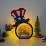 Patriotic Truck - Uncle Sam Hat Papercut Lightbox File - 10.3x7.5" - Cricut File - LightBoxGoodMan - LightboxGoodman