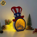 Patriotic Truck - Uncle Sam Hat Papercut Lightbox File - 10.3x7.5" - Cricut File - LightBoxGoodMan - LightboxGoodman