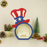 Patriotic Truck - Uncle Sam Hat Papercut Lightbox File - 10.3x7.5" - Cricut File - LightBoxGoodMan - LightboxGoodman