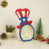 Patriotic Truck - Uncle Sam Hat Papercut Lightbox File - 10.3x7.5" - Cricut File - LightBoxGoodMan - LightboxGoodman