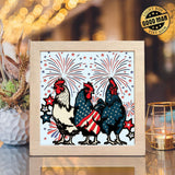 Patriotic USA Chicken – Paper Cut Light Box File - Cricut File - 8x8 inches - LightBoxGoodMan - LightboxGoodman