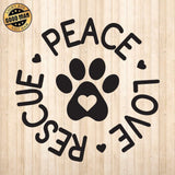 Peace Love Rescue - Cricut File - Svg, Png, Dxf, Eps - LightBoxGoodMan - LightboxGoodman