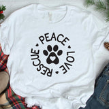 Peace Love Rescue - Cricut File - Svg, Png, Dxf, Eps - LightBoxGoodMan - LightboxGoodman