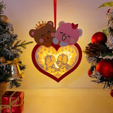 Penguin Couple - 3D Bear Couple Heart Lantern File - Cricut File - LightBoxGoodMan - LightboxGoodman