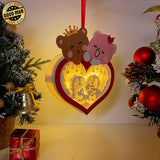 Penguin Couple - 3D Bear Couple Heart Lantern File - Cricut File - LightBoxGoodMan - LightboxGoodman