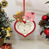 Penguin Couple - 3D Bear Couple Heart Lantern File - Cricut File - LightBoxGoodMan - LightboxGoodman