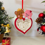 Penguin Couple - 3D Bear Couple Heart Lantern File - Cricut File - LightBoxGoodMan - LightboxGoodman