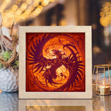 Phoenix - Paper Cut Light Box File - Cricut File - 8x8 inches - LightBoxGoodMan