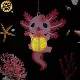 Pink Axolotl - 3D Pink Axolotl Lantern File - 9.6x4.6" - Cricut File - LightBoxGoodMan - LightboxGoodman