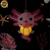 Pink Axolotl - 3D Pink Axolotl Lantern File - 9.6x4.6" - Cricut File - LightBoxGoodMan - LightboxGoodman