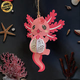 Pink Axolotl - 3D Pink Axolotl Lantern File - 9.6x4.6" - Cricut File - LightBoxGoodMan - LightboxGoodman