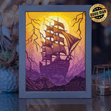 Pirates Ship 2 - Paper Cut Light Box File - Cricut File - 8x10 Inches - LightBoxGoodMan - LightboxGoodman