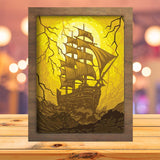 Pirates Ship 2 - Paper Cutting Light Box - LightBoxGoodman - LightboxGoodman