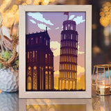 Pisa Tower – Paper Cut Light Box File - Cricut File - 8x10 Inches - LightBoxGoodMan