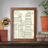 Pisa Tower – Paper Cut Light Box File - Cricut File - 8x10 Inches - LightBoxGoodMan - LightboxGoodman