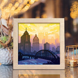 Pittsburgh – Paper Cut Light Box File - Cricut File - 8x8 inches - LightBoxGoodMan