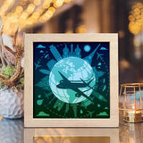 Plane Flying Around Globe – Paper Cut Light Box File - Cricut File - 20x20cm - LightBoxGoodMan