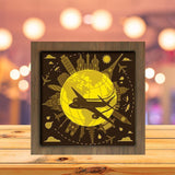 Plane Flying Around Globe - Paper Cutting Light Box - LightBoxGoodman