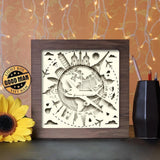 Plane Flying Around Globe - Paper Cutting Light Box - LightBoxGoodman - LightboxGoodman