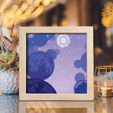 Planets 1 Square – Paper Cut Light Box File - Cricut File - 20x20cm - LightBoxGoodMan