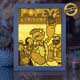 Popeye And Friends - Paper Cut Light Box File - Cricut File - 20x26cm - LightBoxGoodMan - LightboxGoodman