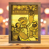 Popeye And Friends - Paper Cutting Light Box - LightBoxGoodman