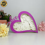 Pregnant Mother - Love Heart Papercut Lightbox File - 5,6x7,5" - Cricut File - LightBoxGoodMan - LightboxGoodman