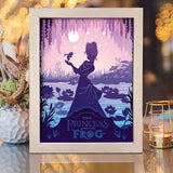 Princess and the Frog - Paper Cut Light Box File - Cricut File - 20x26cm - LightBoxGoodMan