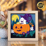 Pumpkin Boo – Paper Cut Light Box File - Cricut File - 20x20cm - LightBoxGoodMan - LightboxGoodman