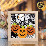 Pumpkin Skeleton – Paper Cut Light Box File - Cricut File - 20x20cm - LightBoxGoodMan - LightboxGoodman