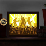 Queen Band – Paper Cut Light Box File - Cricut File - 20x26cm - LightBoxGoodMan - LightboxGoodman