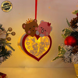 Rabbit Couple - 3D Bear Couple Heart Lantern File - Cricut File - LightBoxGoodMan - LightboxGoodman