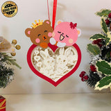 Rabbit Couple - 3D Bear Couple Heart Lantern File - Cricut File - LightBoxGoodMan - LightboxGoodman