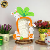 Rabbit Holding Egg - Paper Cut Carrot Light Box File - Cricut File - 10x7.2 Inches - LightBoxGoodMan - LightboxGoodman