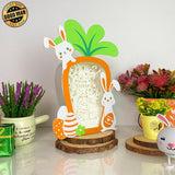 Rabbit Holding Egg - Paper Cut Carrot Light Box File - Cricut File - 10x7.2 Inches - LightBoxGoodMan - LightboxGoodman