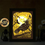 Raven – Paper Cut Light Box File - Cricut File - 8x10 inches - LightBoxGoodMan - LightboxGoodman