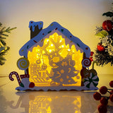 Reindeer - Paper Cut Gingerbread House Light Box File - Cricut File - 7x9 Inches - LightBoxGoodMan - LightboxGoodman