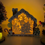 Reindeer - Paper Cut Gingerbread House Light Box File - Cricut File - 7x9 Inches - LightBoxGoodMan - LightboxGoodman