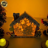 Reindeer - Paper Cut Gingerbread House Light Box File - Cricut File - 7x9 Inches - LightBoxGoodMan - LightboxGoodman